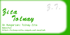 zita tolnay business card